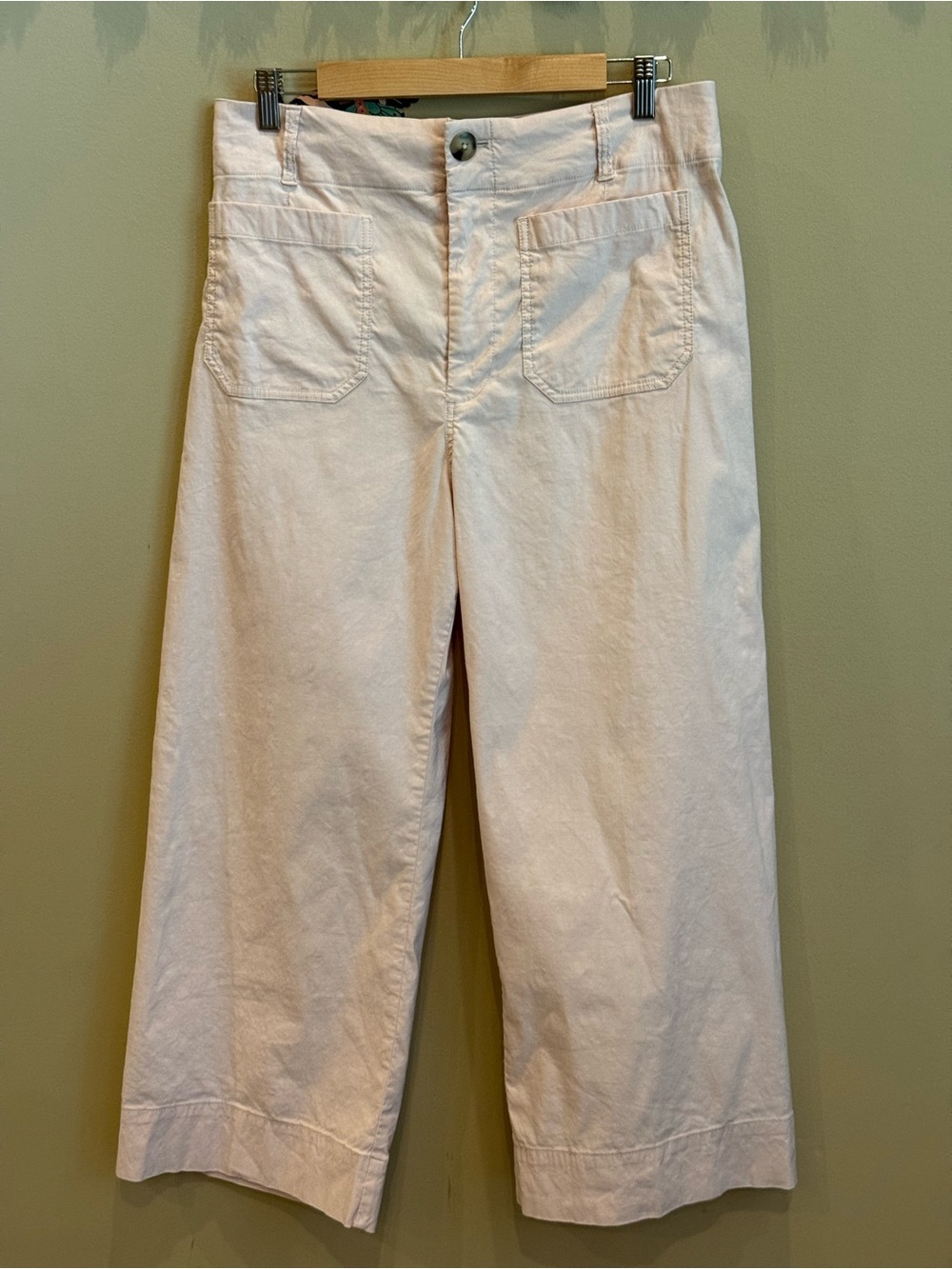 Anthropologie’s Maeve The Colette Soft Pink Wide-Leg Cropped Pants - Picture 5 of 11